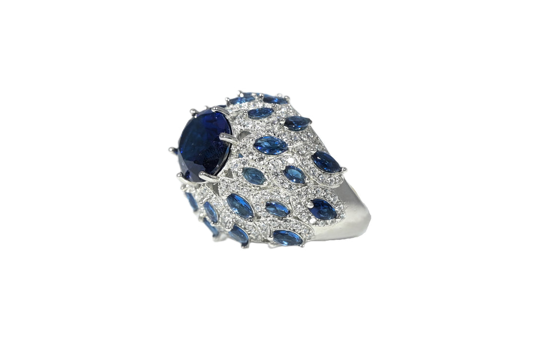 SAPPHIRE STUDDED 925 STERLING SILVER RING