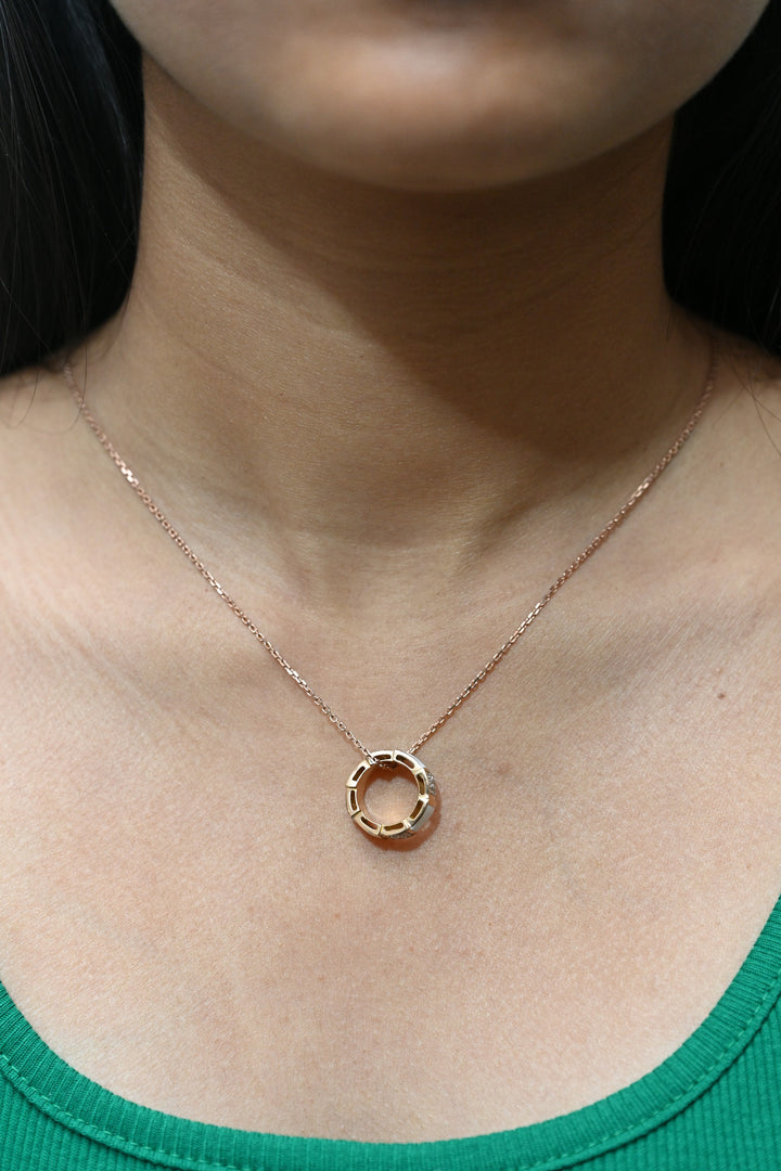 Bulgari Inspired Timeless Elegance Necklace - 18 Carat Gold and CZ