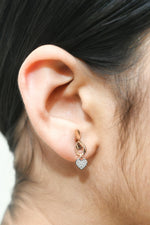 Load image into Gallery viewer, Heart Earrings - 18 Carat Gold &amp; CZ
