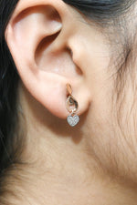 Load image into Gallery viewer, Heart Earrings - 18 Carat Gold &amp; CZ
