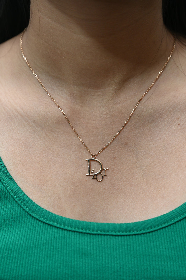 Dior inspired Necklace - 18 carat Gold