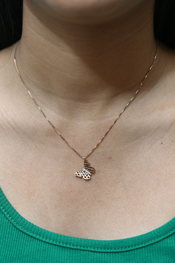 Timeless Allure of Butterfly Necklace - 18 Carat Gold