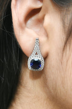 Load image into Gallery viewer, SAPPHIRE STUDDED 925 STERLING SILVER EARRINGS
