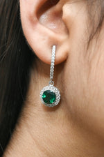 Load image into Gallery viewer, Emerald Studded 925 Sterling Silver EarRings
