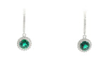 Load image into Gallery viewer, Emerald Studded 925 Sterling Silver EarRings
