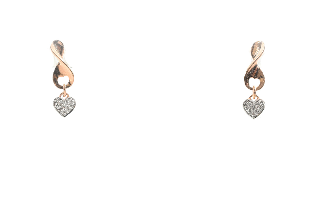 Heart Earrings - 18 Carat Gold & CZ