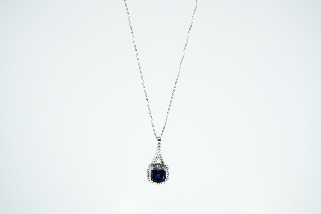 SAPPHIRE STUDDED 925 STERLING SILVER NECKLACE