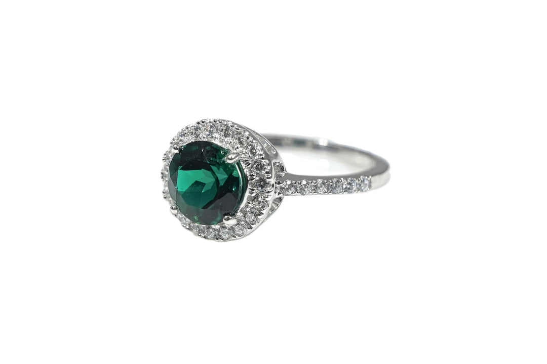 Emerald Studded 925 Sterling Silver Ring