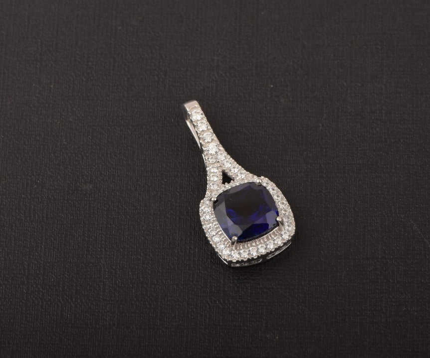 SAPPHIRE STUDDED 925 STERLING SILVER NECKLACE