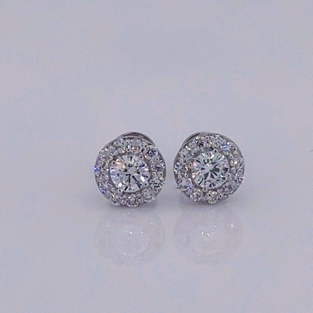 Earrings - 14 Carat Gold - IGI Certified 0.16 Carat Lab Grown Diamonds- VVS E Colour