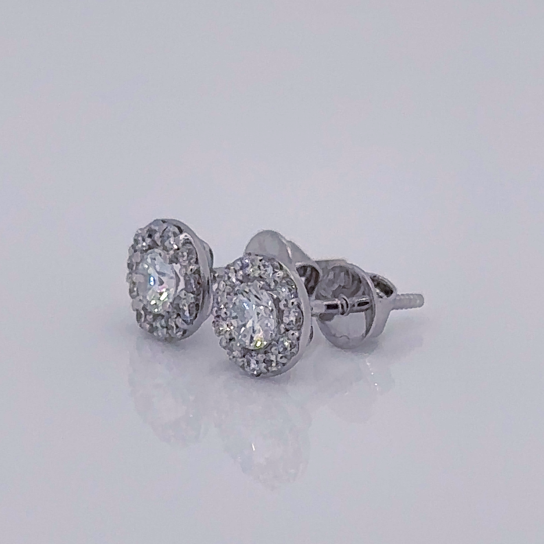 Earrings - 14 Carat Gold - IGI Certified 0.16 Carat Lab Grown Diamonds- VVS E Colour