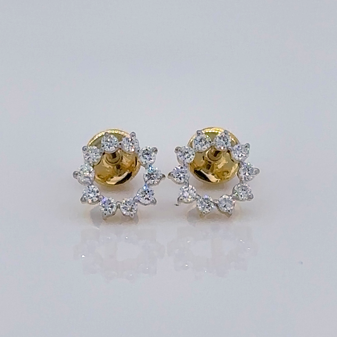 Earrings - 14 Carat Gold - IGI Certified 0.35 Carat Lab Grown Diamonds- VVS E Colour