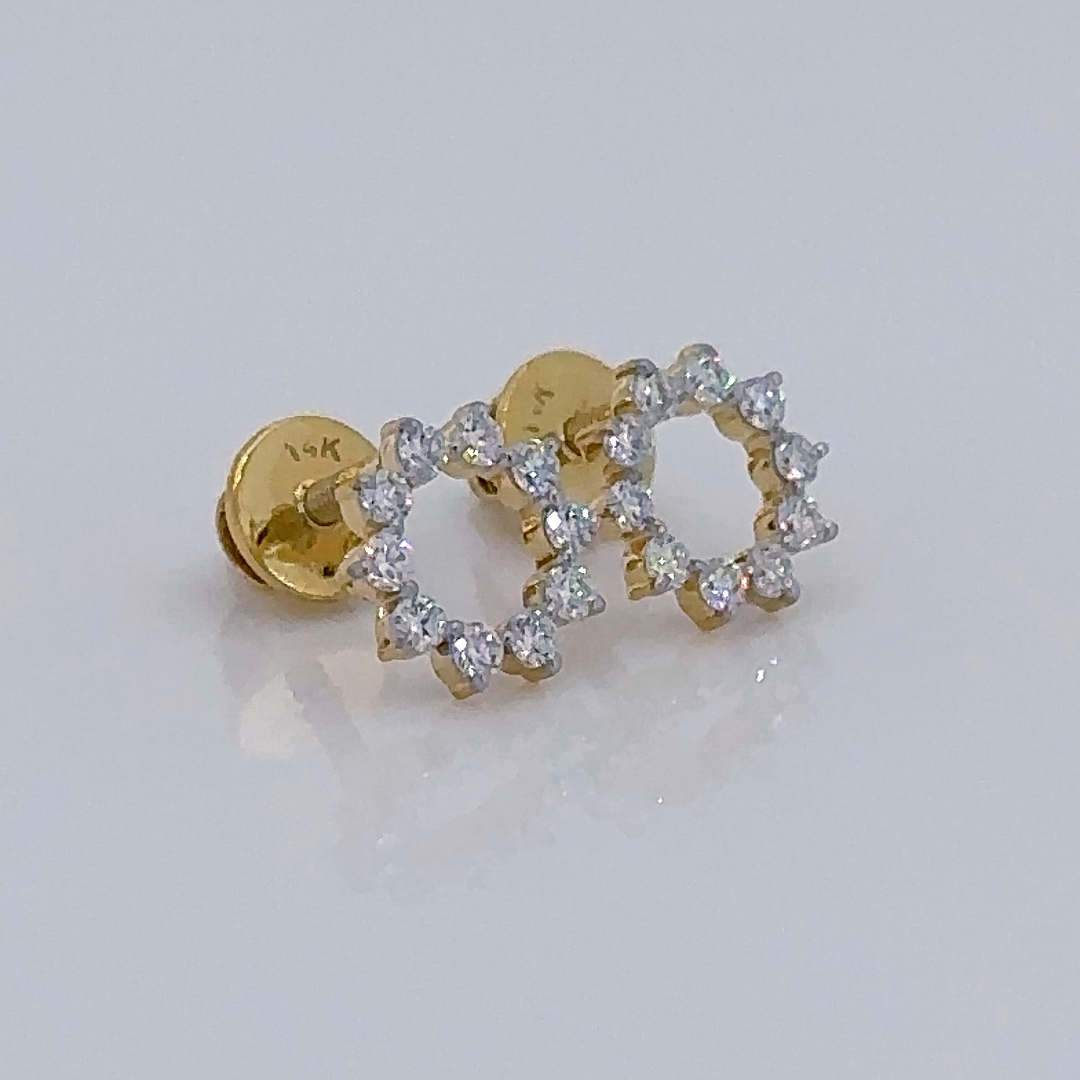 Earrings - 14 Carat Gold - IGI Certified 0.35 Carat Lab Grown Diamonds- VVS E Colour