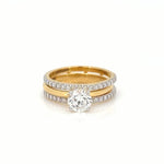 Load image into Gallery viewer, &#39;14 Carat Gold - IGI Certified 1.72 Carat Lab Grown Solitaires - Double Band Engagement Ring
