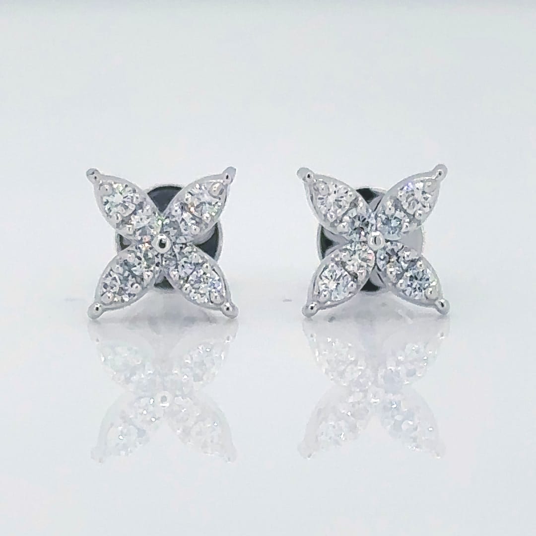 Earrings - 14 Carat Gold - IGI Certified 0.35 Carat Lab Grown Diamonds- VVS E Colour