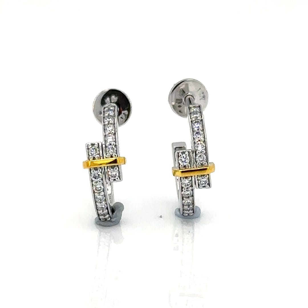 Hoop Earrings - 14 Carat Gold - IGI Certified 0.49 Carat Lab Grown Diamonds- VVS E Colour