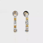 Load and play video in Gallery viewer, Hoop Earrings - 14 Carat Gold - IGI Certified 0.77 Carat Lab Grown Diamonds- VVS E Colour
