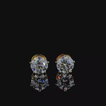 Load and play video in Gallery viewer, Ear Studs - 18 Carat Gold - IGI Certified 3.44 Carat Lab Grown Solitaires (1.72ct each)
