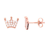 Load image into Gallery viewer, Silver Crown Earrings
