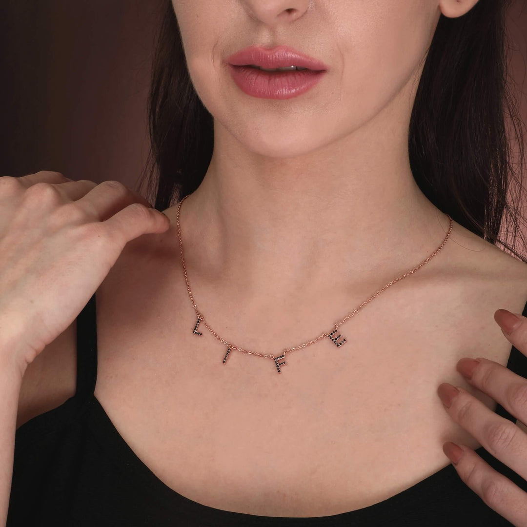 Ekiya Silver Back Diamond Personalized Name Necklace