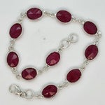 Load image into Gallery viewer, 925 Sterling Silver 6 Faceted Ruby Bracelet
