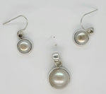 Load image into Gallery viewer, Pearl 925 Sterling Silver Pendant and Earrings Set
