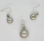 Load image into Gallery viewer, Pearl 925 Sterling Silver Pendant and Earrings Set
