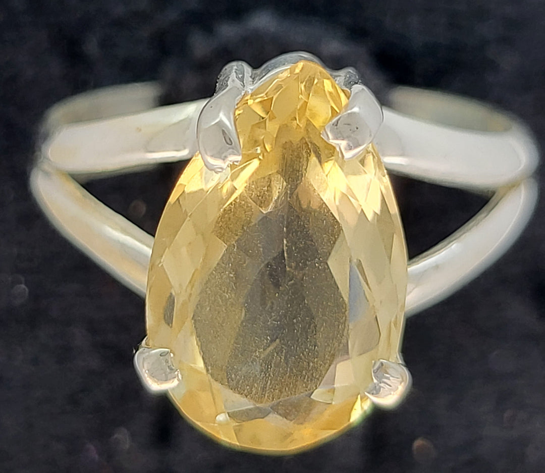 Yellow Citrine Ring - 925 Sterling Silver