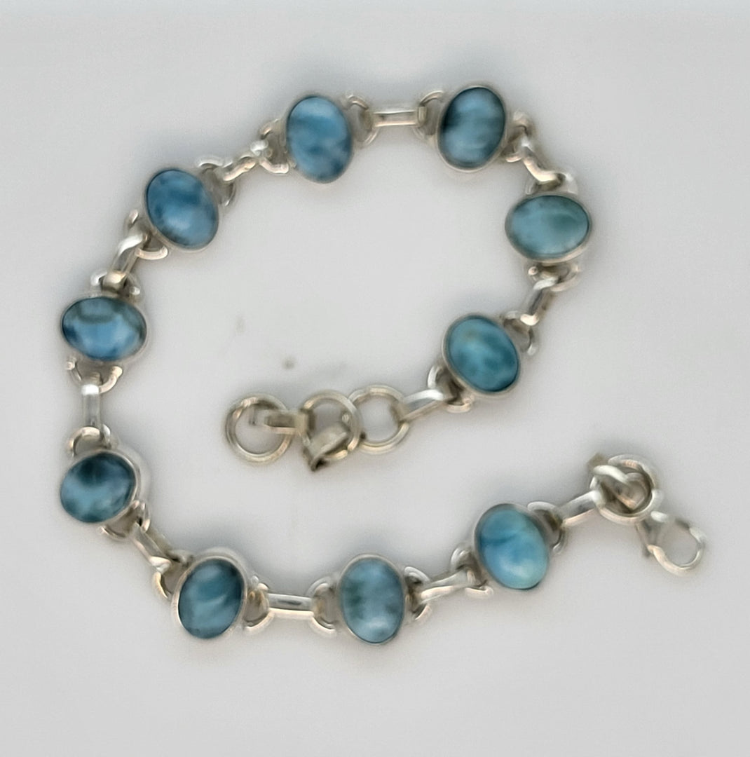 925 Sterling Silver Larimar Bracelet