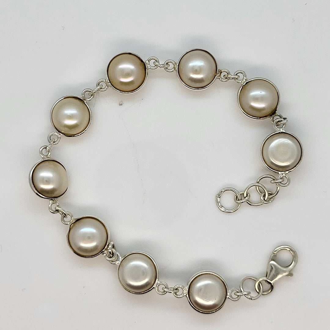 925 Sterling Silver Pearl Bracelet