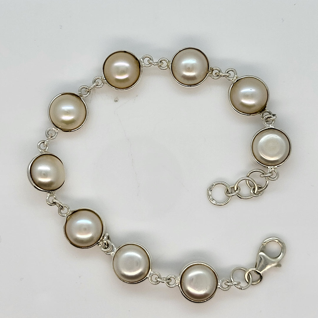 925 Sterling Silver Pearl Bracelet