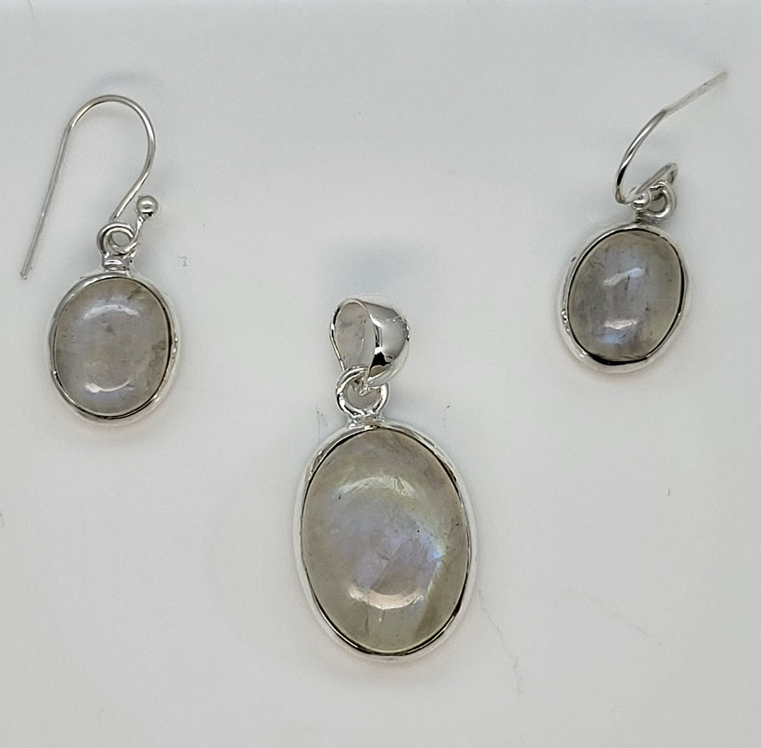 Smoky Quartz 925 Sterling Silver Pendant and Earrings Set