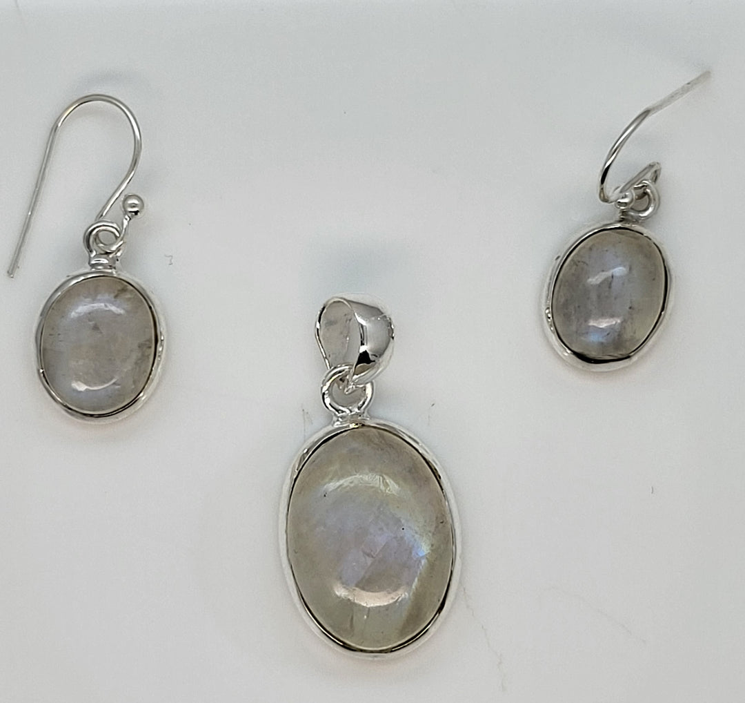 Smoky Quartz 925 Sterling Silver Pendant and Earrings Set