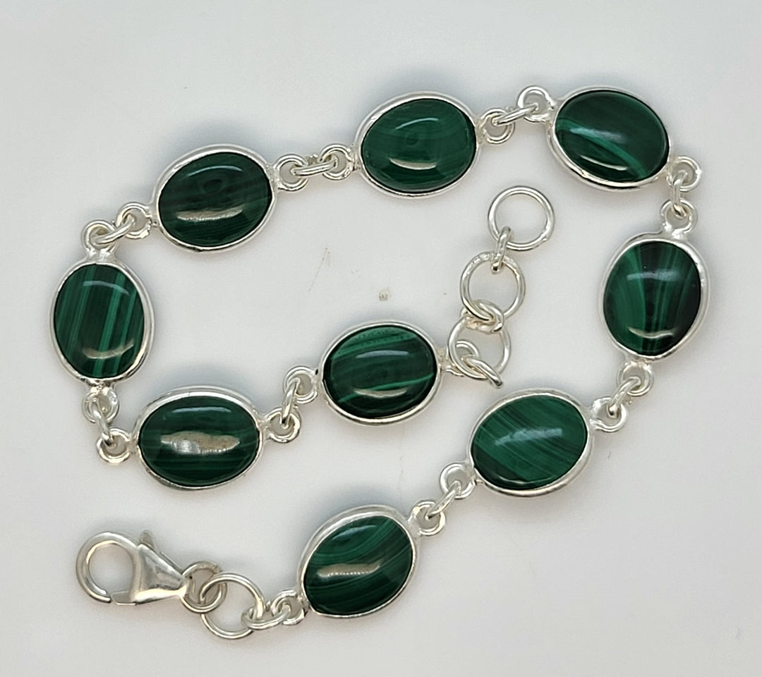 925 Sterling Silver Malachite Bracelet