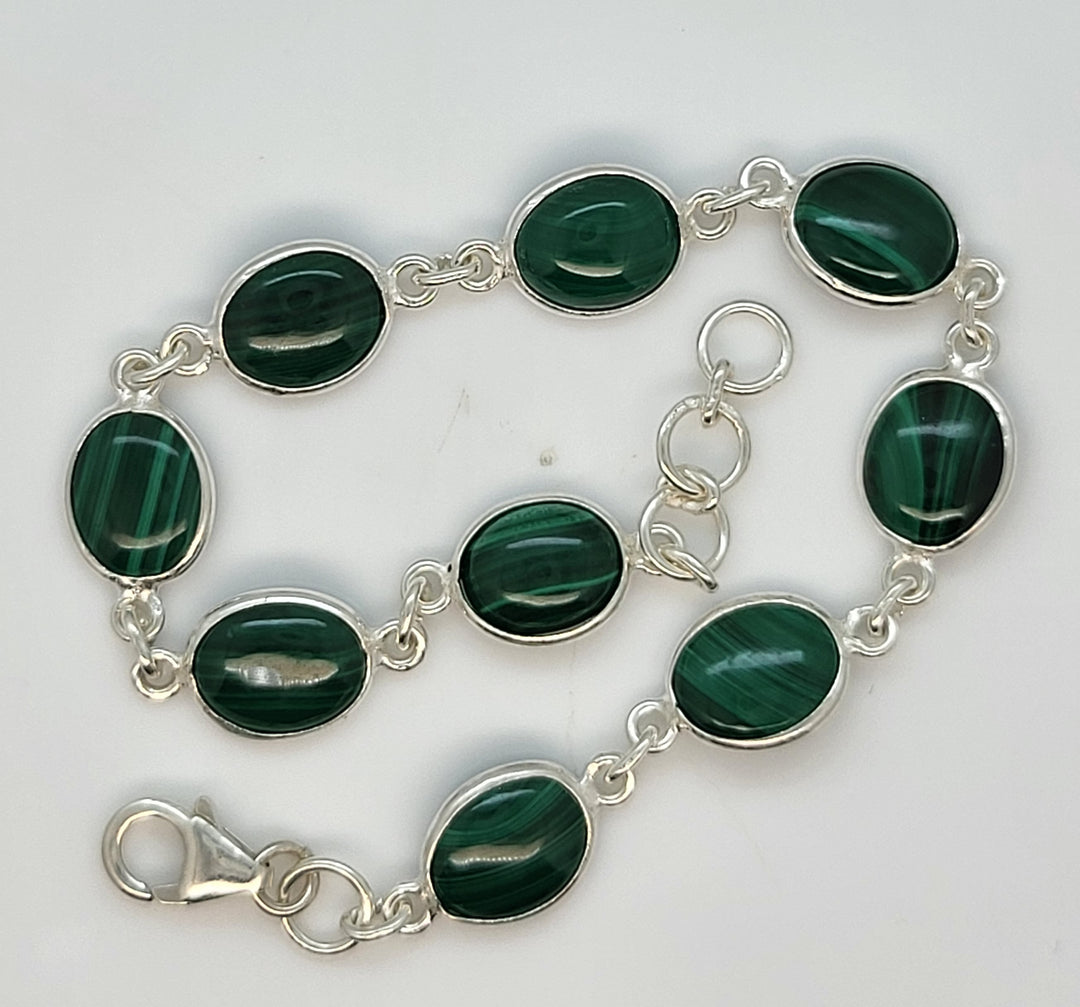 925 Sterling Silver Malachite Bracelet