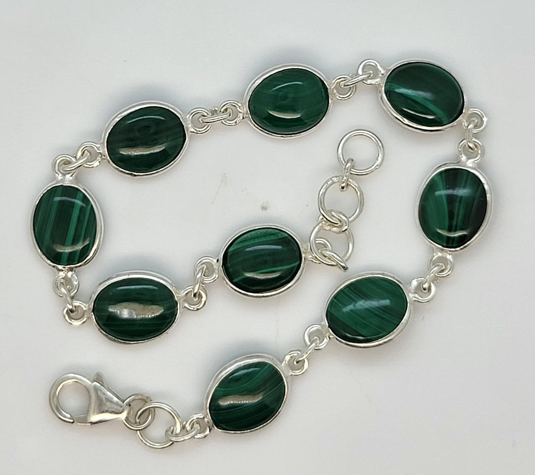 925 Sterling Silver Malachite Bracelet