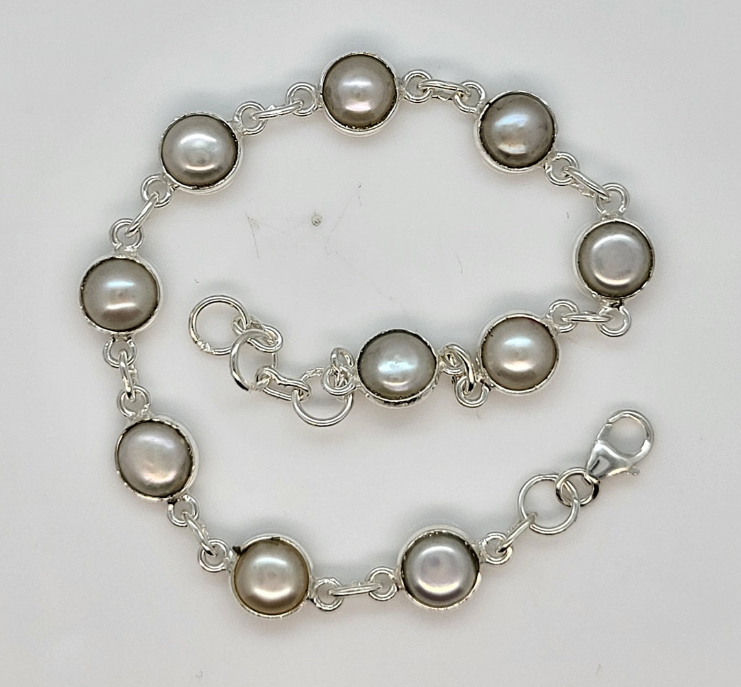 925 Sterling Silver Pearl Bracelet