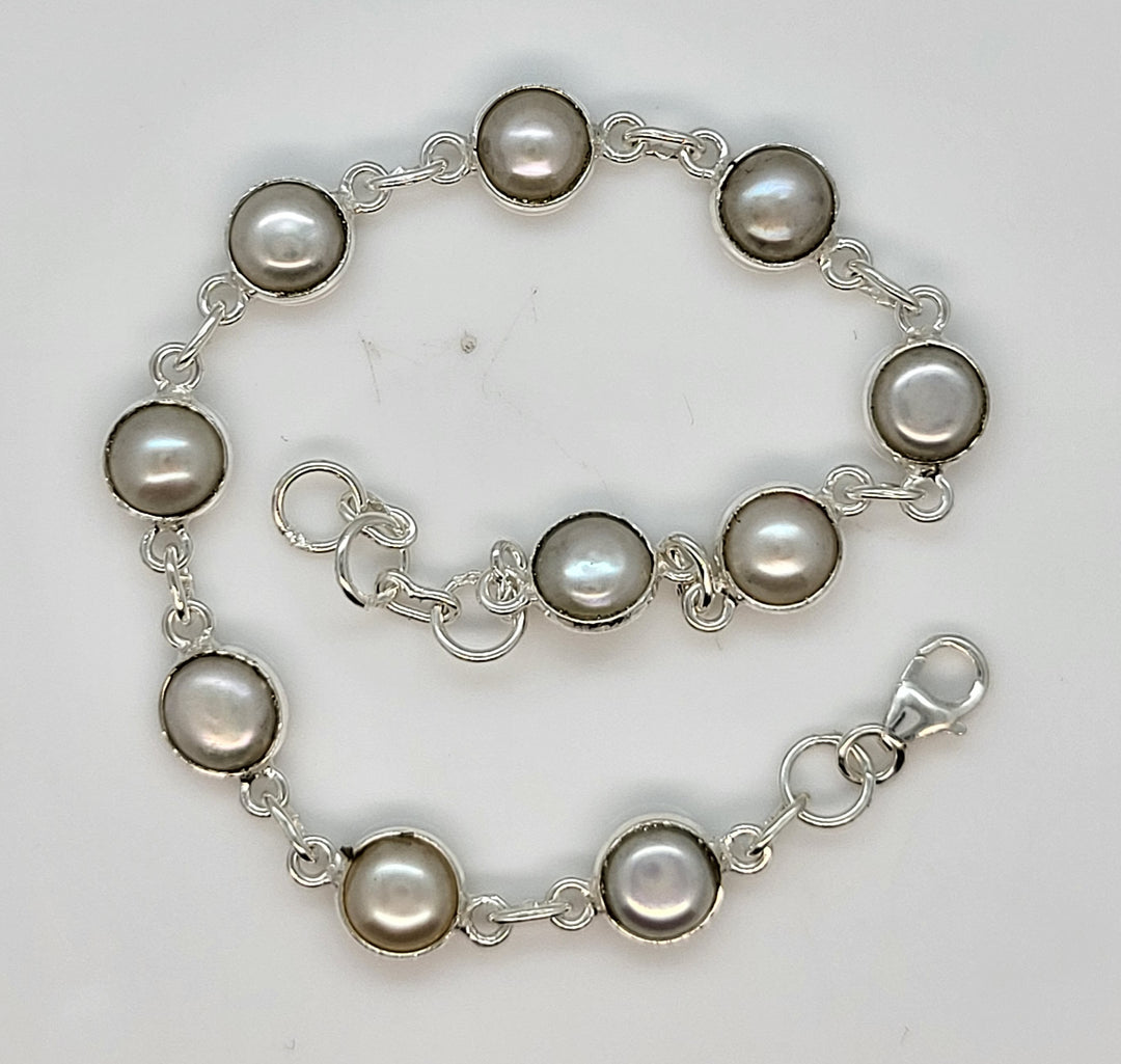 925 Sterling Silver Pearl Bracelet