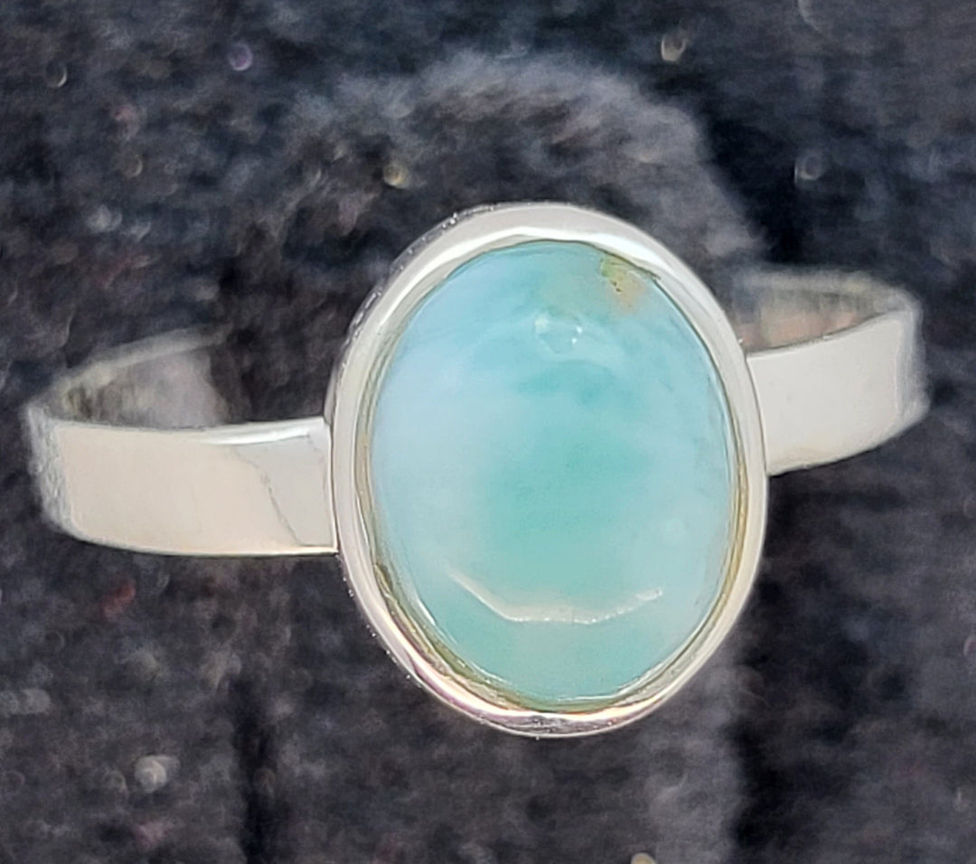 Larimar Ring 925 Sterling Silver