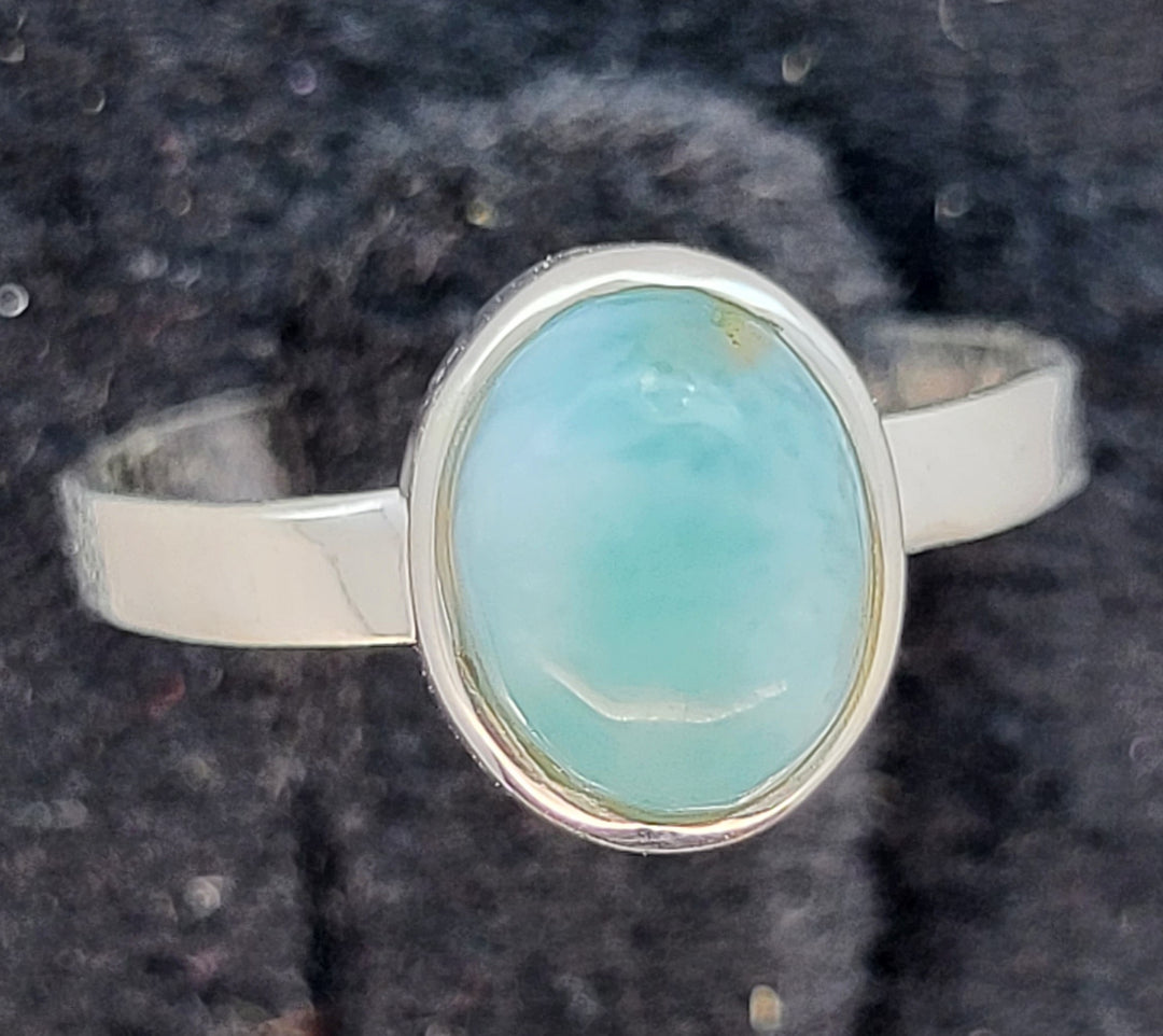 Larimar Ring 925 Sterling Silver