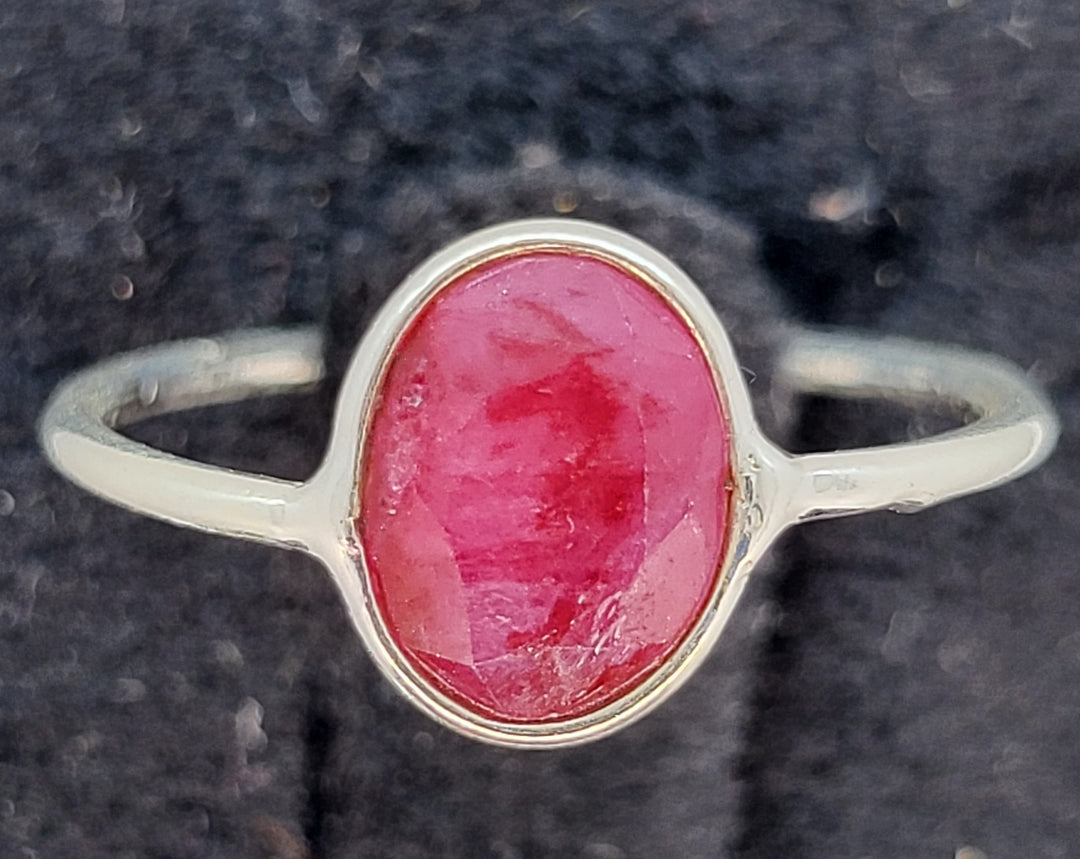 Pink Ruby Ring - 925 Sterling Silver