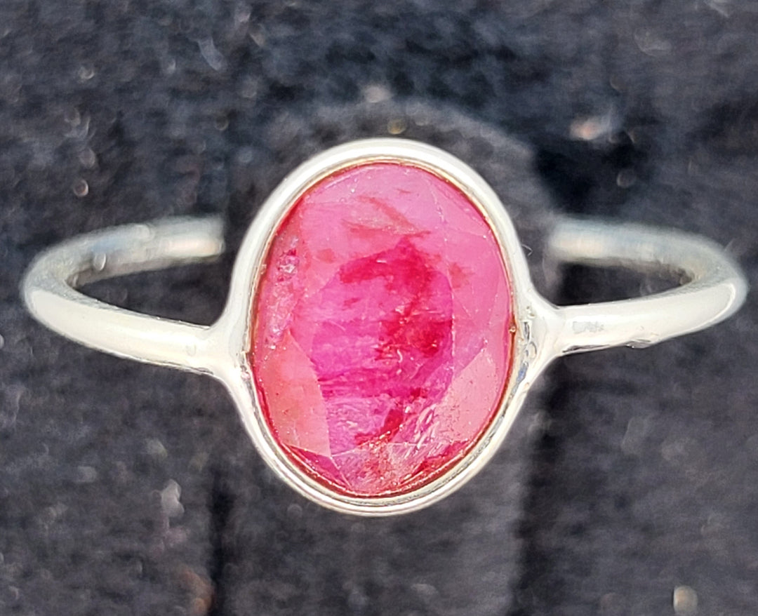 Pink Ruby Ring - 925 Sterling Silver