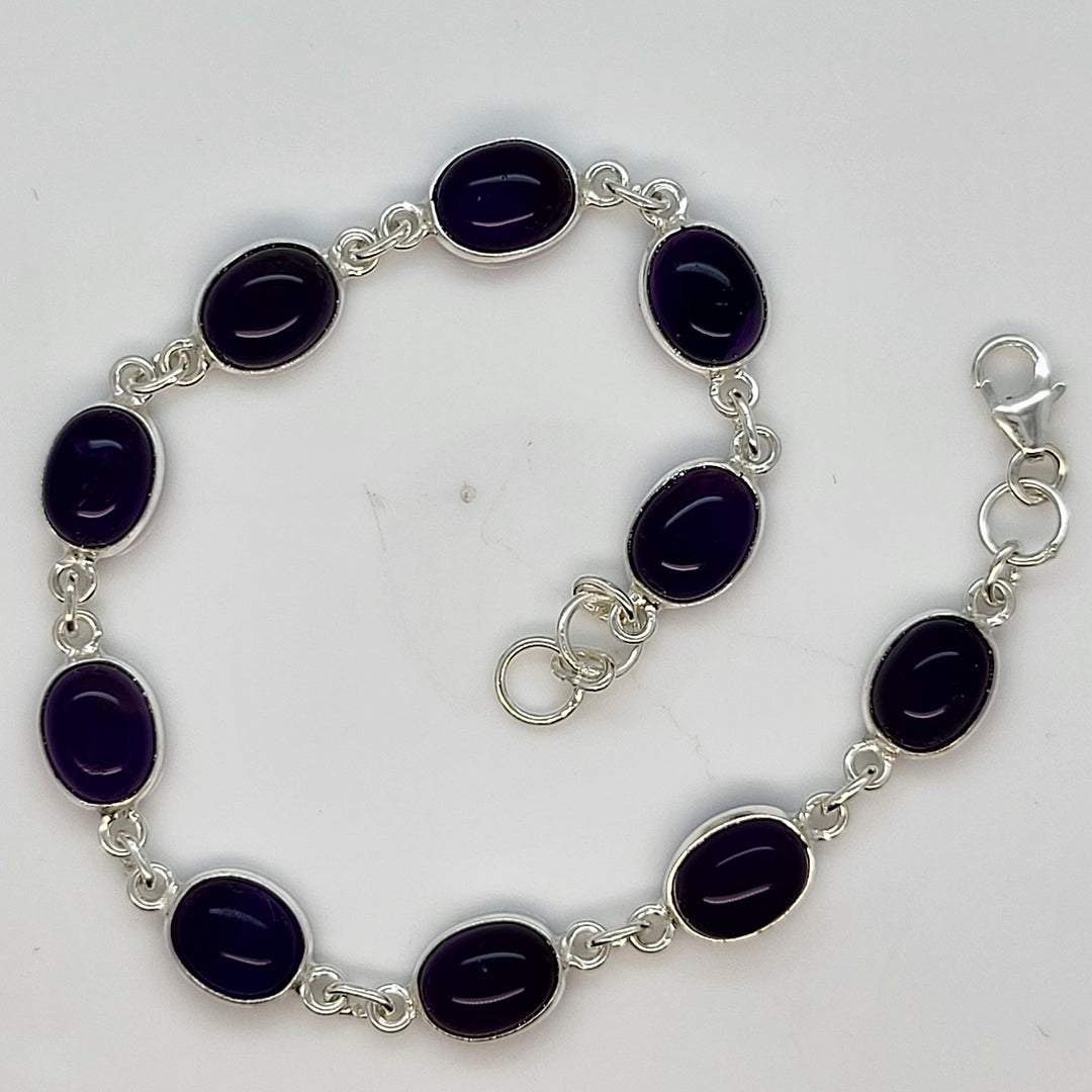 925 Sterling Silver Purple Amethyst Bracelet