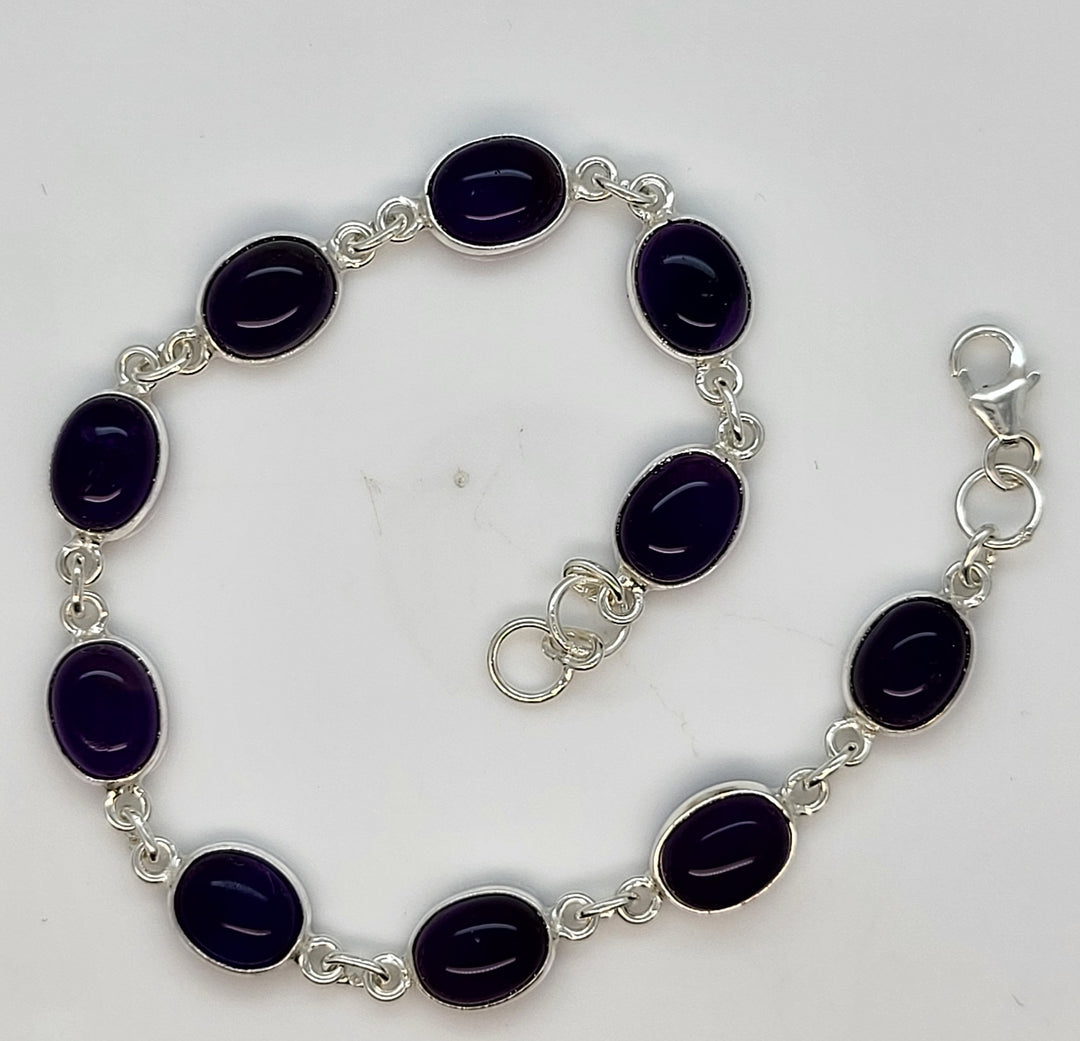 925 Sterling Silver Purple Amethyst Bracelet