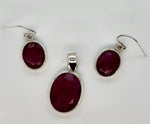 Load image into Gallery viewer, Ruby 925 Sterling Silver Pendant and Earrings Set
