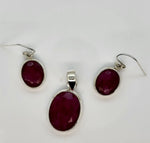 Load image into Gallery viewer, Ruby 925 Sterling Silver Pendant and Earrings Set
