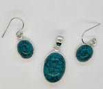 Load image into Gallery viewer, Turquoise 925 Sterling Silver Pendant and Earrings Set
