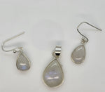 Load image into Gallery viewer, Moonstone 925 Sterling Silver Pendant and Earrings Set
