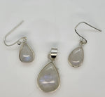 Load image into Gallery viewer, Moonstone 925 Sterling Silver Pendant and Earrings Set
