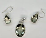 Load image into Gallery viewer, Peridot 925 Sterling Silver Pendant and Earrings Set
